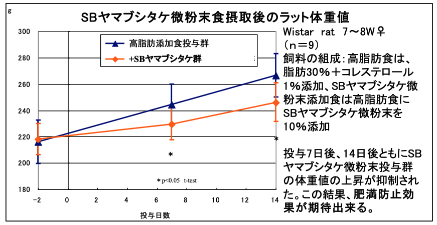 ２．ヤマブシタケ（山伏茸）の肥満防止効果の検討